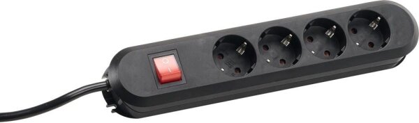 BACHMANN SMART 4-fach Steckdosenleiste mit Schalter 1,5 m schwarz