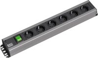 BACHMANN 6-fach Steckdosenleiste mit Schalter 2,0 m schwarz