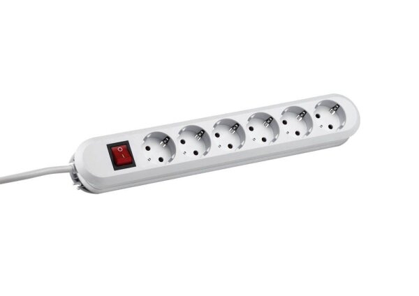 BACHMANN SMART 6-fach Steckdosenleiste mit Schalter 3,0 m weiß