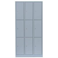 LÜLLMANN Schließfachschrank enzianblau, lichtgrau 520321, 6 Schließfächer 60,0 x 50,0 x 180,0 cm