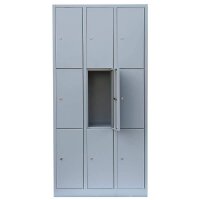 LÜLLMANN Schließfachschrank enzianblau, lichtgrau 520321, 6 Schließfächer 60,0 x 50,0 x 180,0 cm