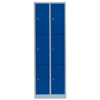 LÜLLMANN Schließfachschrank enzianblau, lichtgrau 520321, 6 Schließfächer 60,0 x 50,0 x 180,0 cm