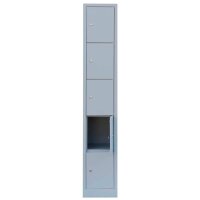 LÜLLMANN Schließfachschrank lichtgrau 520510, 5 Schließfächer 31,5 x 50,0 x 180,0 cm