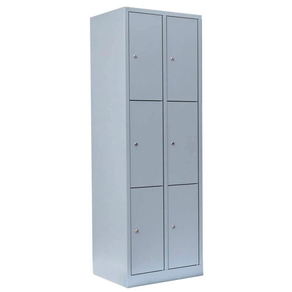 LÜLLMANN Schließfachschrank lichtgrau 520320, 6 Schließfächer 60,0 x 50,0 x 180,0 cm