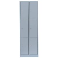 LÜLLMANN Schließfachschrank lichtgrau 520320, 6 Schließfächer 60,0 x 50,0 x 180,0 cm