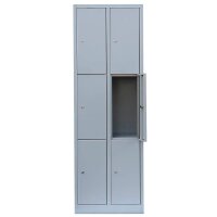 LÜLLMANN Schließfachschrank lichtgrau 520320, 6 Schließfächer 60,0 x 50,0 x 180,0 cm