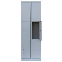 LÜLLMANN Schließfachschrank lichtgrau 520320, 6 Schließfächer 60,0 x 50,0 x 180,0 cm