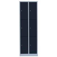 LÜLLMANN Schließfachschrank anthrazit, lichtgrau 520328, 6 Schließfächer 60,0 x 50,0 x 180,0 cm
