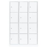 LÜLLMANN Schließfachschrank signalweiß 523437, 12 Schließfächer 118,5 x 50,0 x 180,0 cm