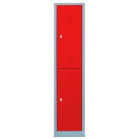 LÜLLMANN Spind feuerrot, lichtgrau 523214, 2 Schließfächer 41,5 x 50,0 x 180,0 cm