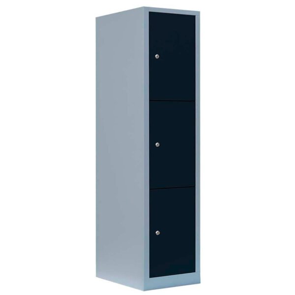 LÜLLMANN Schließfachschrank anthrazit, lichtgrau 523318, 3 Schließfächer 41,5 x 50,0 x 180,0 cm