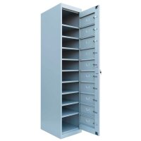 LÜLLMANN Schließfachschrank lichtgrau 526100, 10 Schließfächer 40,0 x 50,0 x 180,0 cm