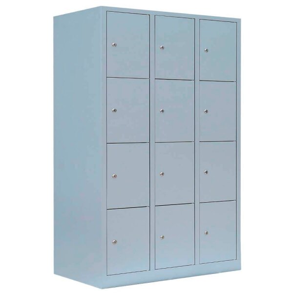LÜLLMANN Schließfachschrank lichtgrau 523430, 12 Schließfächer 118,5 x 50,0 x 180,0 cm