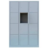 LÜLLMANN Schließfachschrank lichtgrau 523430, 12 Schließfächer 118,5 x 50,0 x 180,0 cm
