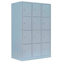 LÜLLMANN Schließfachschrank lichtgrau 523430, 12 Schließfächer 118,5 x 50,0 x 180,0 cm