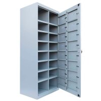 LÜLLMANN Schließfachschrank lichtgrau 526280, 16 Schließfächer 74,0 x 50,0 x 180,0 cm