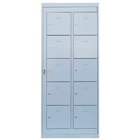 LÜLLMANN Schließfachschrank lichtgrau 526250, 10 Schließfächer 74,0 x 50,0 x 180,0 cm