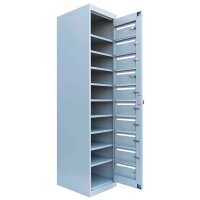 LÜLLMANN Schließfachschrank lichtgrau 526410, 10 Schließfächer 40,0 x 50,0 x 180,0 cm