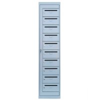 LÜLLMANN Schließfachschrank lichtgrau 526410, 10 Schließfächer 40,0 x 50,0 x 180,0 cm