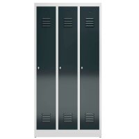 ClassiX Spind anthrazit, lichtgrau X-510138, 3 Schließfächer 87,0 x 50,0 x 180,0 cm