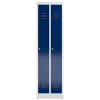 ClassiX Spind enzianblau, lichtgrau X-510101, 2 Schließfächer 50,0 x 50,0 x 180,0 cm