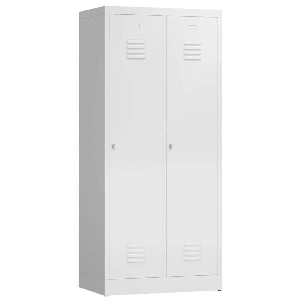ClassiX Spind signalweiß X-515127, 2 Schließfächer 80,0 x 50,0 x 180,0 cm