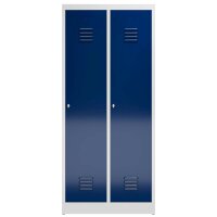 ClassiX Spind enzianblau, lichtgrau X-515121, 2 Schließfächer 80,0 x 50,0 x 180,0 cm