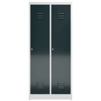 ClassiX Spind anthrazit, lichtgrau X-515128, 2 Schließfächer 80,0 x 50,0 x 180,0 cm