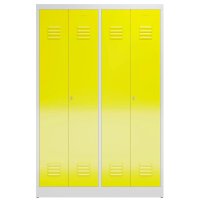 ClassiX Spind lichtgrau, zinkgelb X-510446, 2 Schließfächer 118,5 x 50,0 x 180,0 cm