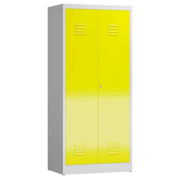 ClassiX Spind lichtgrau, zinkgelb X-515716, 1 Schließfach 80,0 x 50,0 x 180,0 cm