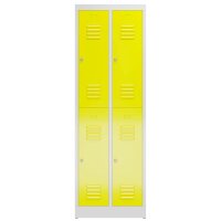 ClassiX Spind lichtgrau, zinkgelb X-520226, 4 Schließfächer 59,0 x 50,0 x 180,0 cm