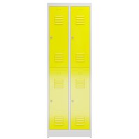 ClassiX Spind lichtgrau, zinkgelb X-520226, 4 Schließfächer 59,0 x 50,0 x 180,0 cm