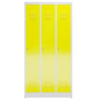 ClassiX Spind lichtgrau, zinkgelb X-510136, 3 Schließfächer 87,0 x 50,0 x 180,0 cm