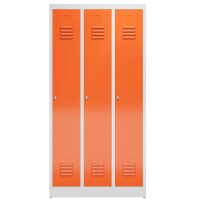 ClassiX Spind feuerrot, lichtgrau X-510134, 3 Schließfächer 87,0 x 50,0 x 180,0 cm