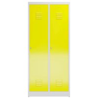 ClassiX Spind lichtgrau, zinkgelb X-515126, 2 Schließfächer 80,0 x 50,0 x 180,0 cm