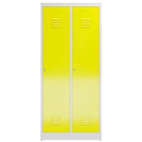 ClassiX Spind lichtgrau, zinkgelb X-515126, 2 Schließfächer 80,0 x 50,0 x 180,0 cm