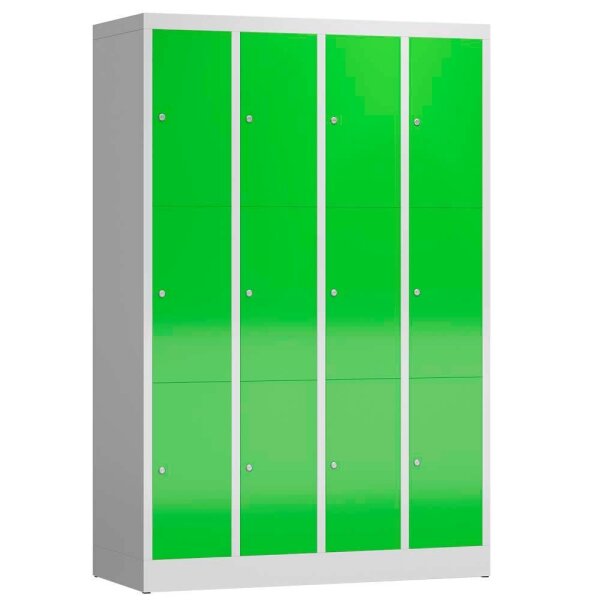 ClassiX Schließfachschrank gelbgrün, lichtgrau X-520345, 12 Schließfächer 118,5 x 50,0 x 180,0 cm