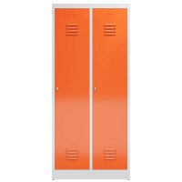 ClassiX Spind feuerrot, lichtgrau X-515124, 2 Schließfächer 80,0 x 50,0 x 180,0 cm