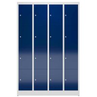 ClassiX Schließfachschrank enzianblau, lichtgrau X-520441, 16 Schließfächer 118,5 x 50,0 x 180,0 cm