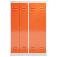 ClassiX Spind feuerrot, lichtgrau X-510444, 2 Schließfächer 118,5 x 50,0 x 180,0 cm