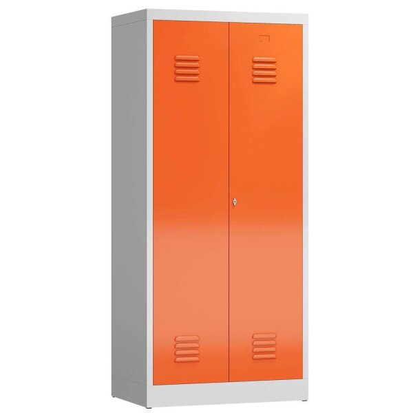 ClassiX Spind feuerrot, lichtgrau X-515424, 1 Schließfach 80,0 x 50,0 x 180,0 cm