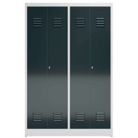 ClassiX Spind anthrazit, lichtgrau X-510448, 2 Schließfächer 118,5 x 50,0 x 180,0 cm