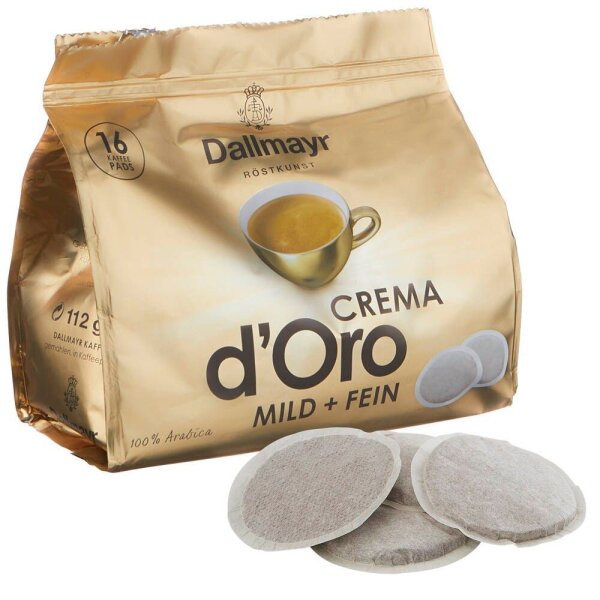 Dallmayr Crema dOro Kaffeepads, Arabicabohnen mild, 16 St.