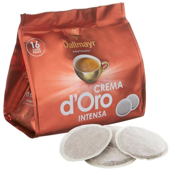 Dallmayr Crema dOro INTENSA Kaffeepads, Arabicabohnen kräftig, 16 St.
