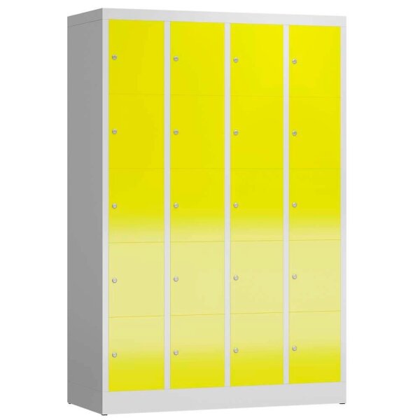 ClassiX Schließfachschrank lichtgrau, zinkgelb X-520546, 20 Schließfächer 118,5 x 50,0 x 180,0 cm