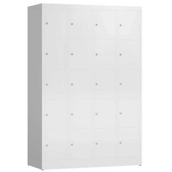ClassiX Schließfachschrank signalweiß X-520547, 20 Schließfächer 118,5 x 50,0 x 180,0 cm