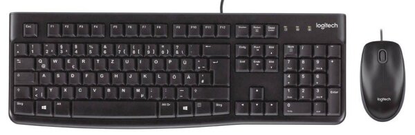 Logitech MK120 Tastatur-Maus-Set kabelgebunden schwarz