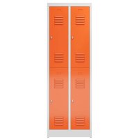 ClassiX Spind feuerrot, lichtgrau X-520224, 4 Schließfächer 59,0 x 50,0 x 180,0 cm