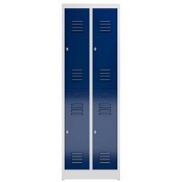 ClassiX Spind enzianblau, lichtgrau X-520221, 4 Schließfächer 59,0 x 50,0 x 180,0 cm