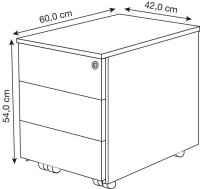 Kerkmann Rollcontainer weiß 3 Auszüge 42,0 x...